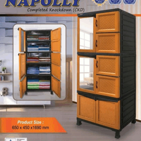 LEMARI BAJU PLASTIK ESTETIK NAPOLLY CABRO-2.2C.4LU.XU