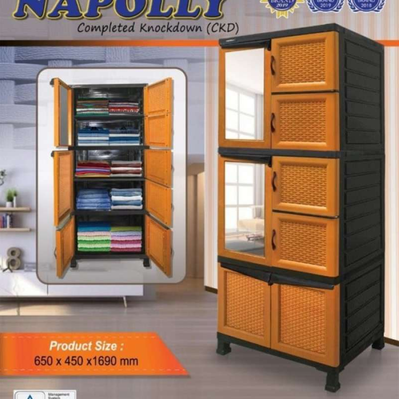 LEMARI BAJU PLASTIK ESTETIK NAPOLLY CABRO-2.2C.4LU.XU