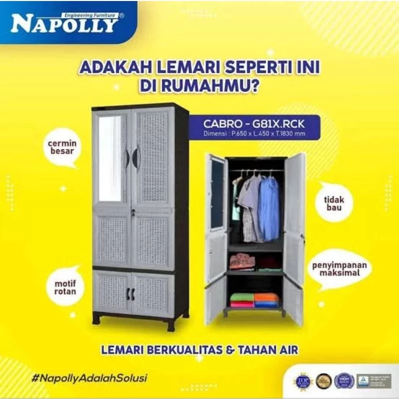 LEMARI BAJU PLASTIK ESTETIK NAPOLLY CABRO-G81X.3R CK