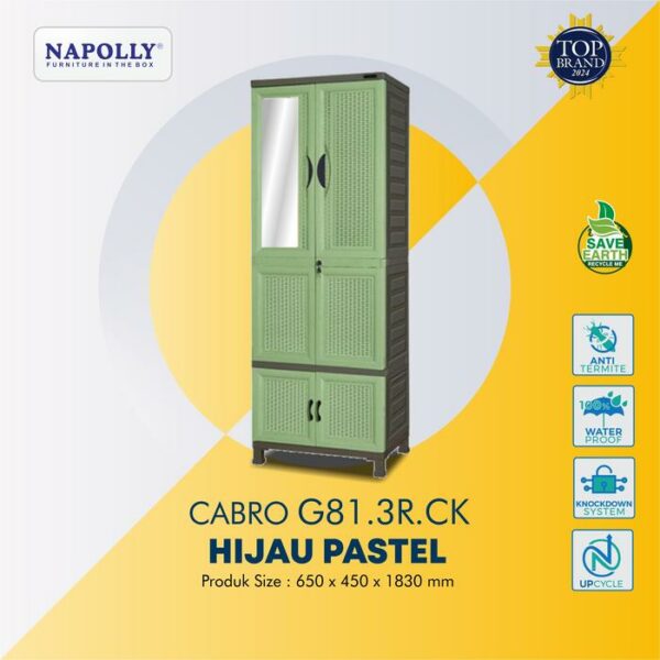 LEMARI BAJU PLASTIK ESTETIK NAPOLLY CABRO-G81X.3R CK