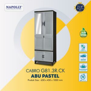 LEMARI BAJU PLASTIK ESTETIK NAPOLLY CABRO-G81X.3R CK