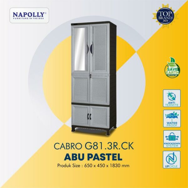 LEMARI BAJU PLASTIK ESTETIK NAPOLLY CABRO-G81X.3R CK