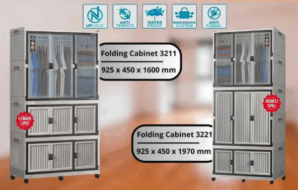 LEMARI PLASTIK LIPAT SERBAGUNA NAPOLLY FOLDING CABINE 3221 | LEMARIPLASTIK.ID