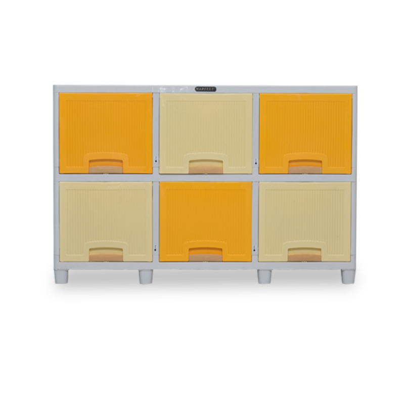 LEMARI PLASTIK LOCKER BOX 6 PINTU 2 SUSUN NAPOLLY LB-3206
