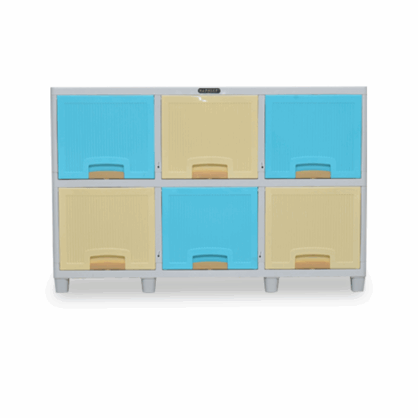 LEMARI PLASTIK LOCKER BOX 6 PINTU 2 SUSUN NAPOLLY LB-3206
