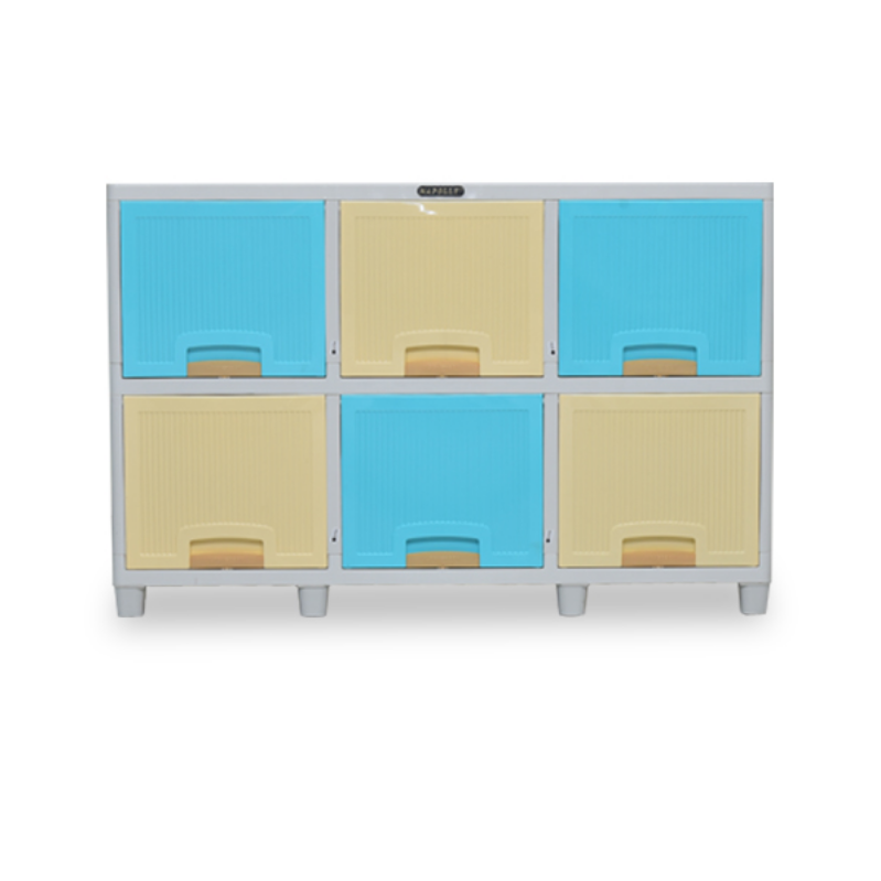 LEMARI PLASTIK LOCKER BOX 6 PINTU 2 SUSUN NAPOLLY LB-3206