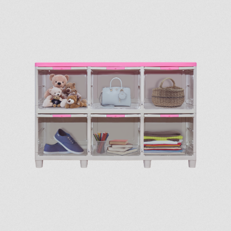 LEMARI PLASTIK LOCKER BOX 6 PINTU 2 SUSUN NAPOLLY LB-3206 KTLB