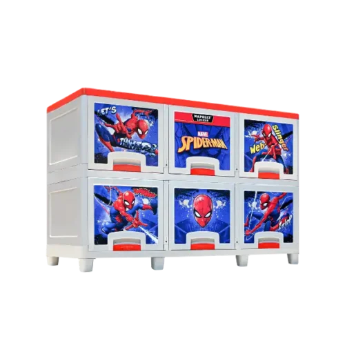 LEMARI PLASTIK LOCKER BOX 6 PINTU 2 SUSUN NAPOLLY LB-3206 SPIDEY