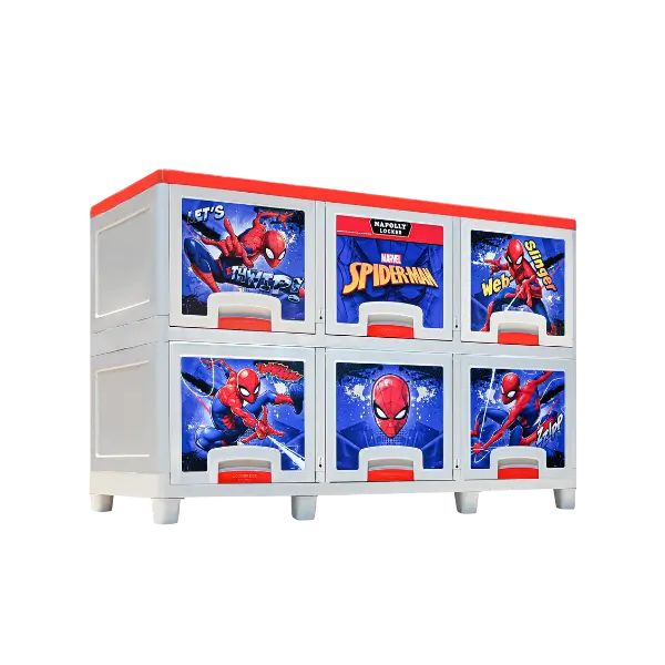 LEMARI PLASTIK LOCKER BOX 6 PINTU 2 SUSUN NAPOLLY LB-3206 SPIDEY