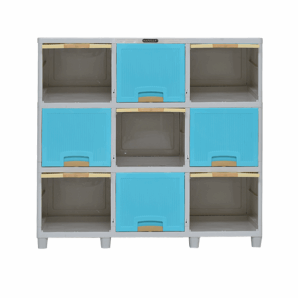 LEMARI PLASTIK LOCKER BOX 9 PINTU 3 SUSUN NAPOLLY LB-3309