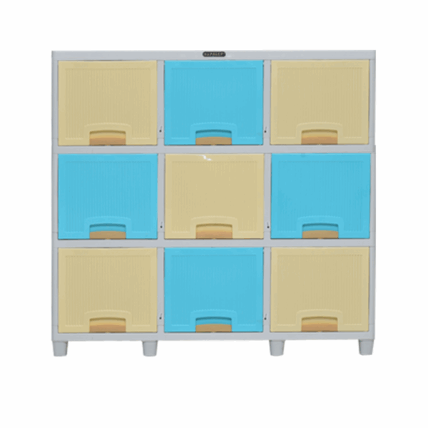 LEMARI PLASTIK LOCKER BOX 9 PINTU 3 SUSUN NAPOLLY LB-3309