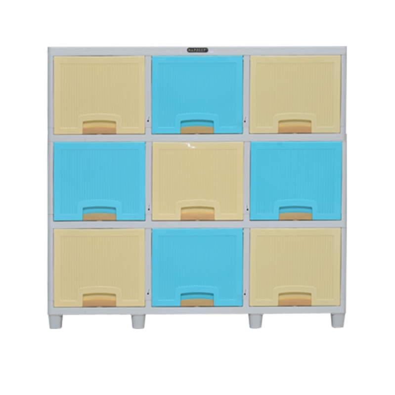 LEMARI PLASTIK LOCKER BOX 9 PINTU 3 SUSUN NAPOLLY LB-3309