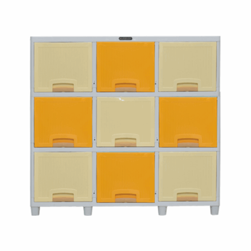 LEMARI PLASTIK LOCKER BOX 9 PINTU 3 SUSUN NAPOLLY LB-3309