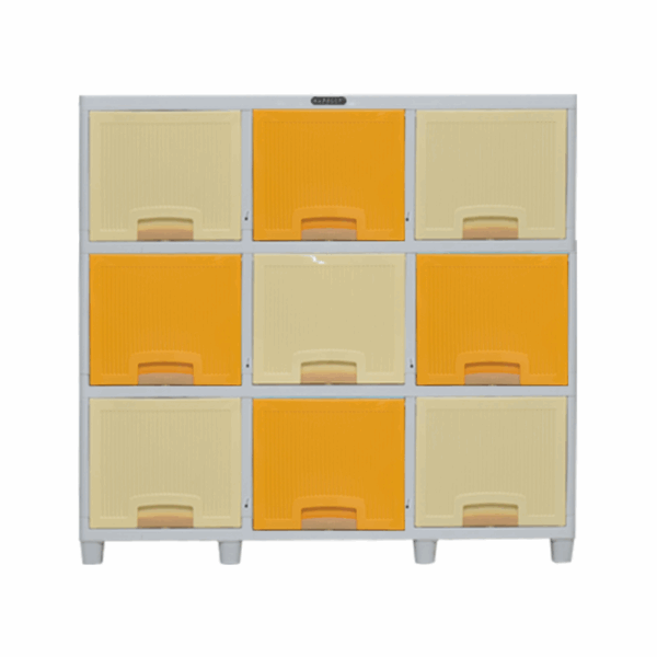 LEMARI PLASTIK LOCKER BOX 9 PINTU 3 SUSUN NAPOLLY LB-3309