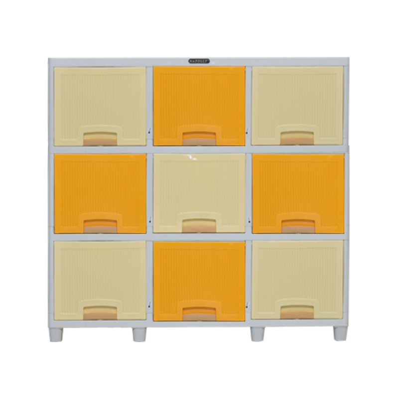 LEMARI PLASTIK LOCKER BOX 9 PINTU 3 SUSUN NAPOLLY LB-3309