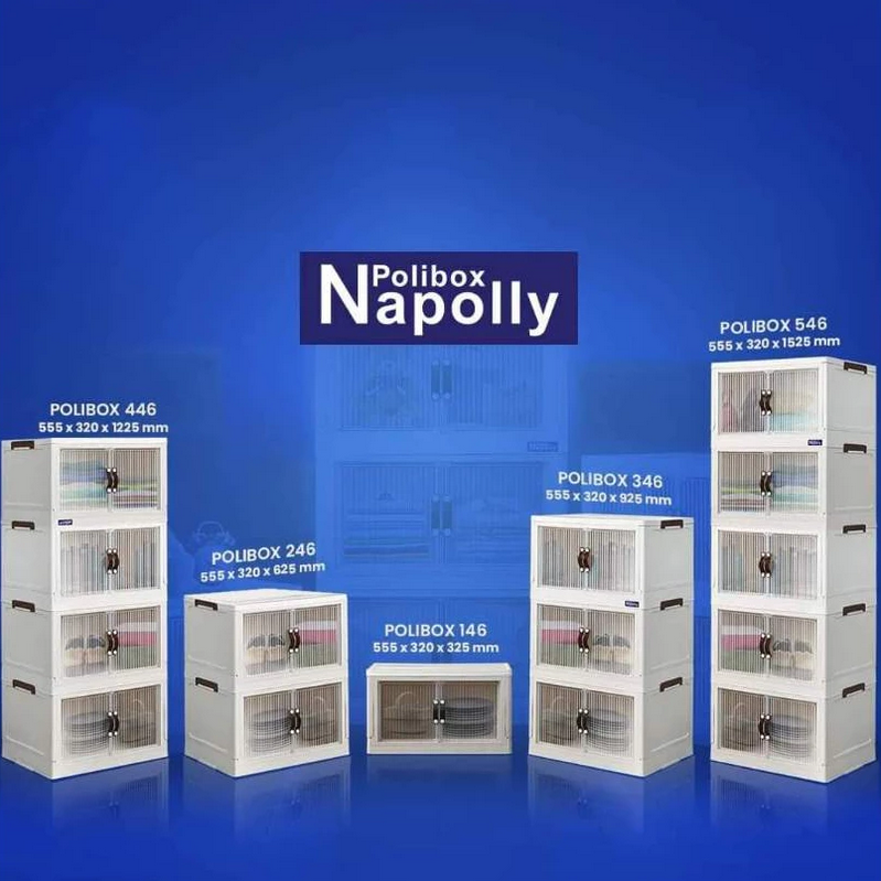 LOCKER BOX PLASTIK SERBAGUNA NAPOLLY POLIBOX PB-146 TP (Transparan) | LEMARIPLASTIK.ID