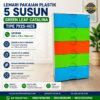 LEMARI PAKAIAN PLASTIK 5 SUSUN GREEN LEAF CATALINA TIPE 7925-HC5, UKURAN 660 x 415 x 1166 mm – Lemari Plastik Premium dengan Kapasitas Besar untuk Hunian Modern