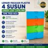 LEMARI PAKAIAN PLASTIK 4 SUSUN GREEN LEAF CATALINA TIPE 7925-HC4, UKURAN 660 x 415 x 945 mm: Kabinet Plastik Modern, Kokoh, Praktis, dan Solusi Penyimpanan Serbaguna
